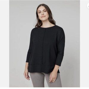 NWT 2X Spanx PLT (Perfect Length Top) Dolman Sweatshirt in Very Black (ABBA)